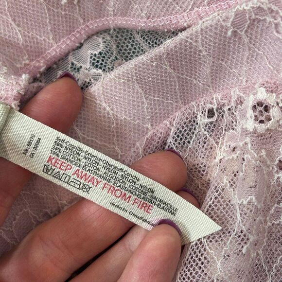 Intimately Free People Leggings French Kiss Large Pink tights Floral cross Lace - Picture 5 of 11